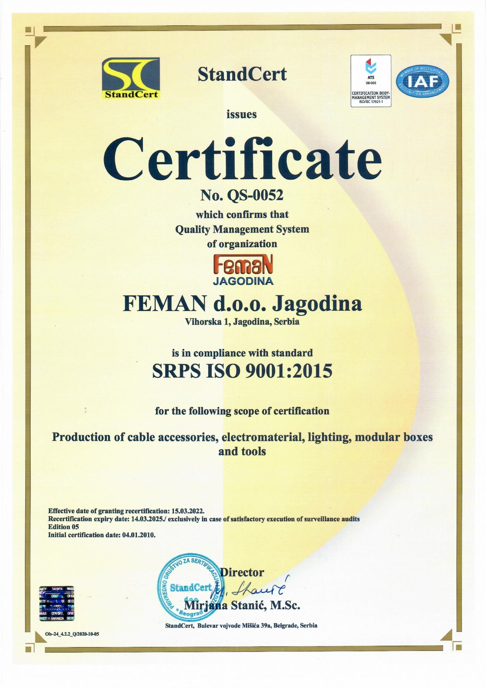Sertifikat ISO 9001 eng