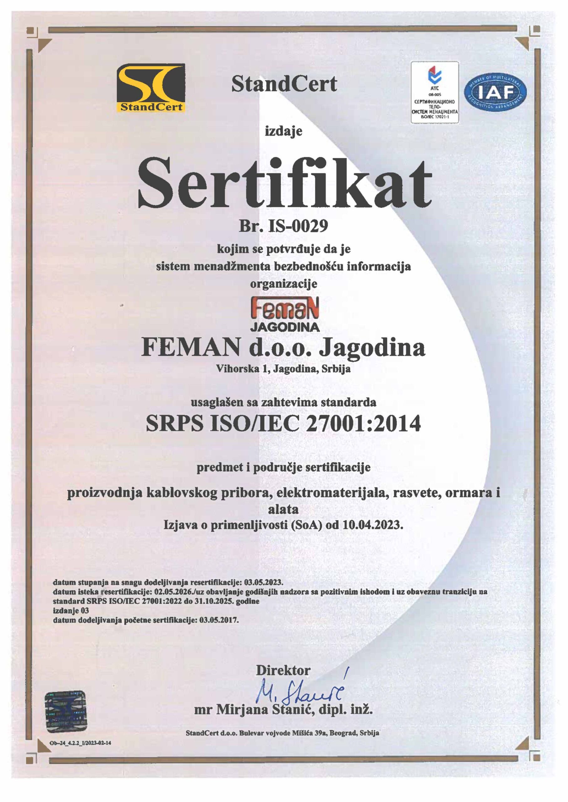 ISO 27001 srb